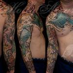 Tattoos - Bluejay and Butterfly Nature Sleeve - 109213